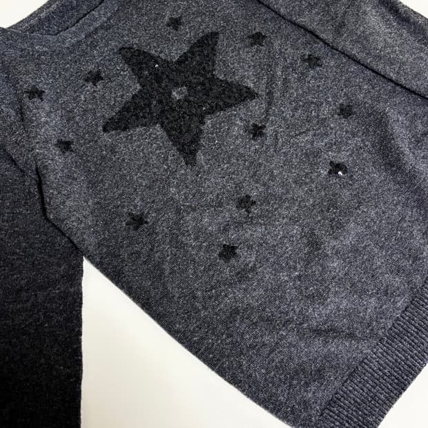스팽글 별무늬 차콜 니트