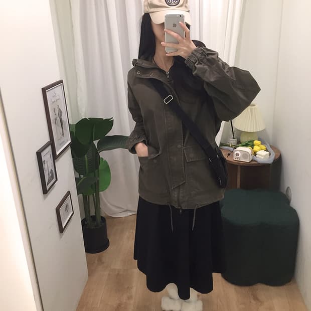 공용 파르티멘토 후드 야상자켓 100