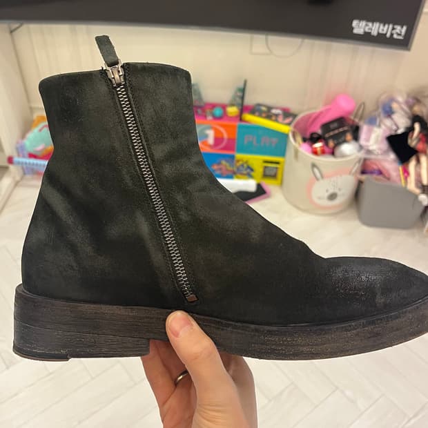 마르셀/스웨이드 집업 부츠/41(270-275)