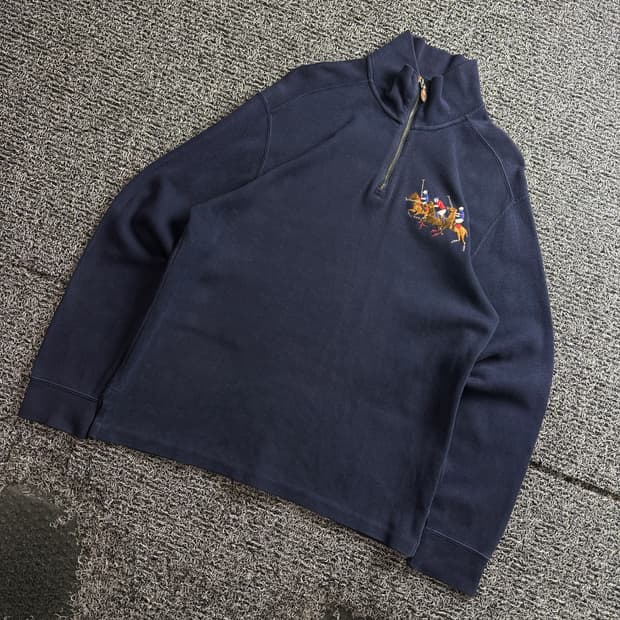 폴로 랄프로렌 빅로고 하프 집업 니트 4114