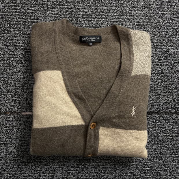 90s YSL 입생로랑 아카이브 패턴 울 가디건 2169