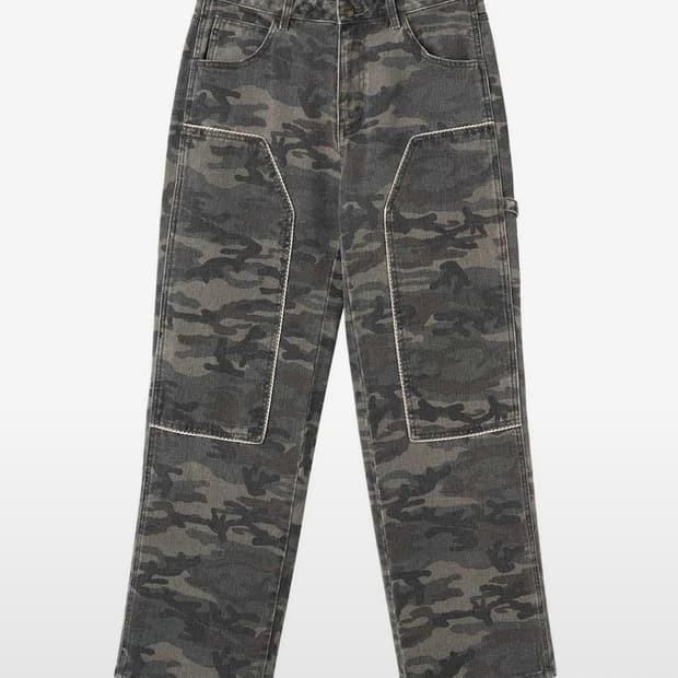 스컬프터 Lace Double Knee Pants Camouflage