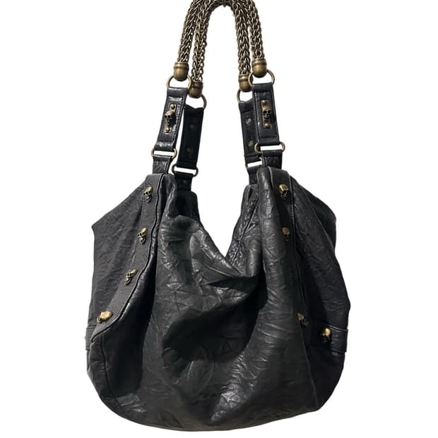 Thomas wylde leather skull shoulder bag