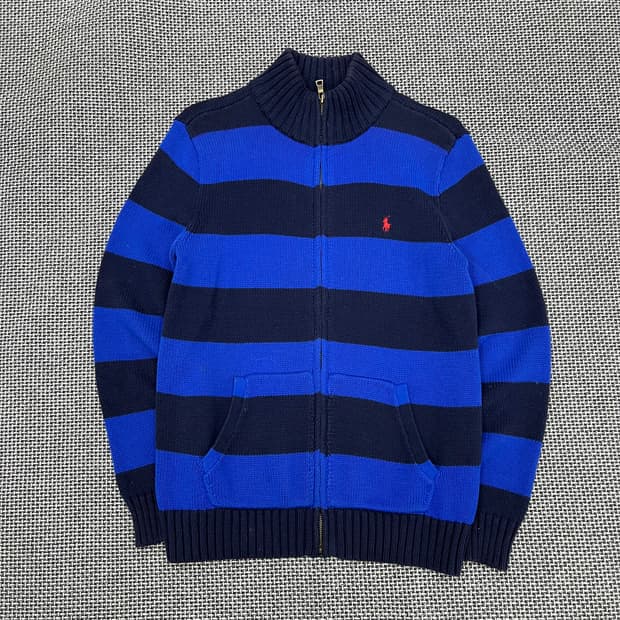 폴로 와플 니트집업