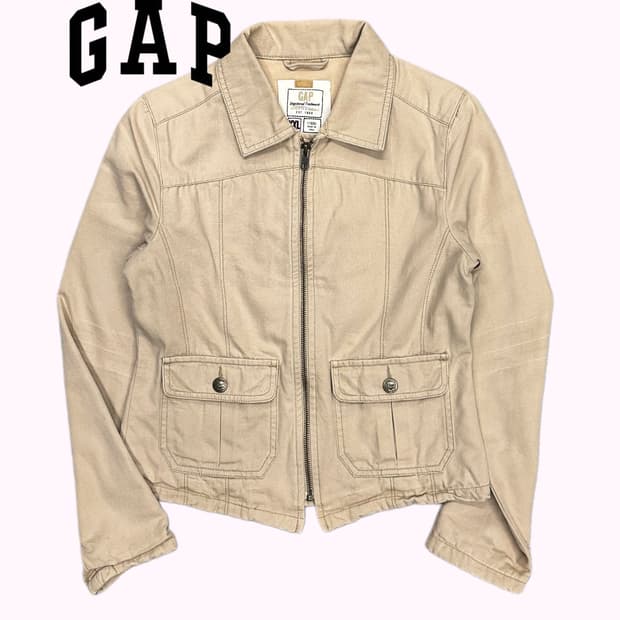 canvas pocket zip-up jacket