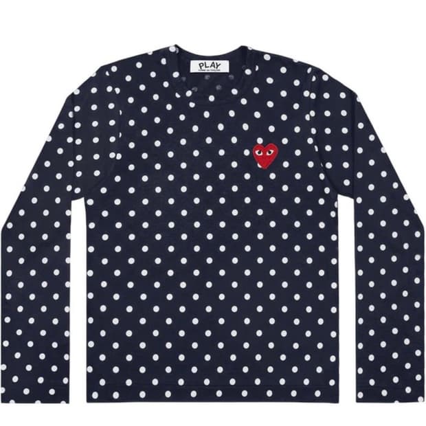 꼼데가르송 플레이 폴카 도트 롱슬리브 티셔츠