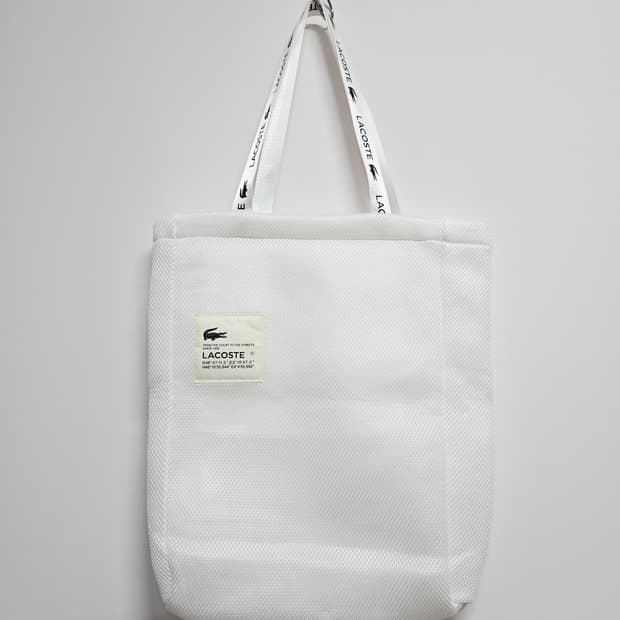 라코스테 흰색 매쉬백 쇼퍼백 토트백