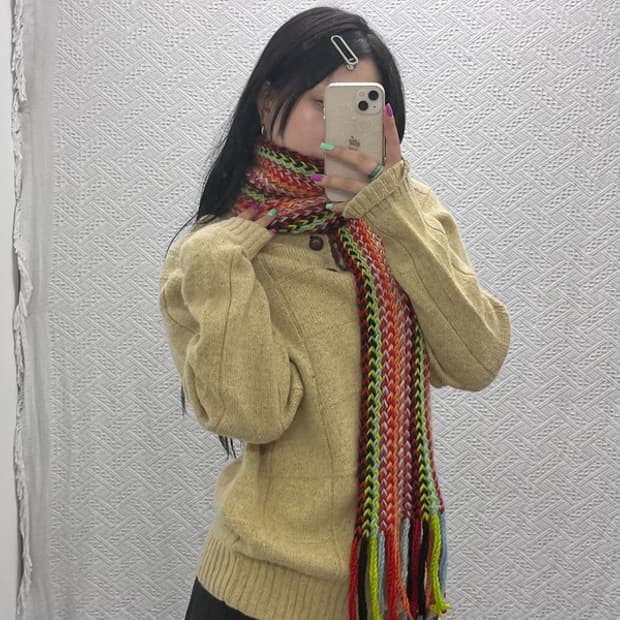 빈티지 에스닉 보헤미안 컨트리 컬러 목도리 머플러 C06917