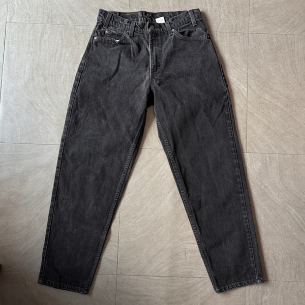 96년 미국 생산 리바이스 550 데님 오렌지탭 블랙 팬츠