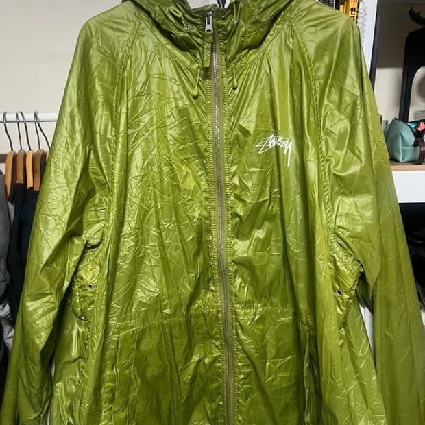 스투시 비치 쉘 링클 나일론 자켓 리자드