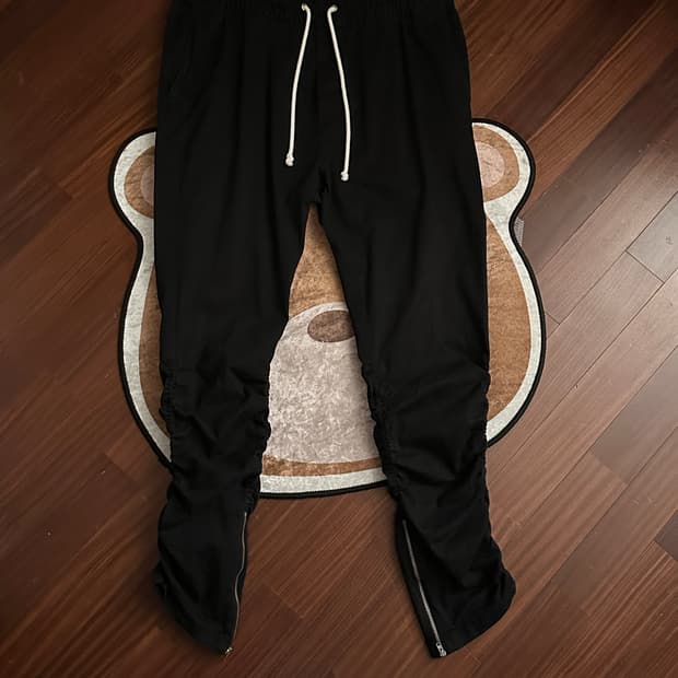 릭오웬스 핏 블랙 링클 트레이닝 바지