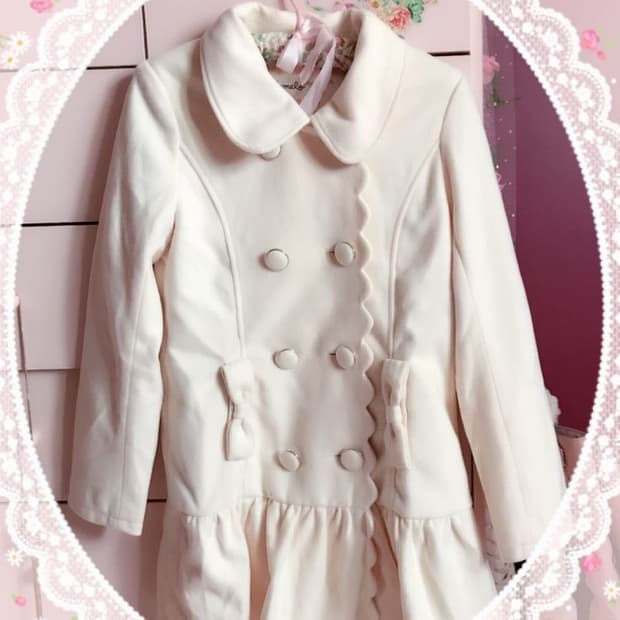 리즈멜로 리즈리사 히메갸루 리본 아이보리 코트