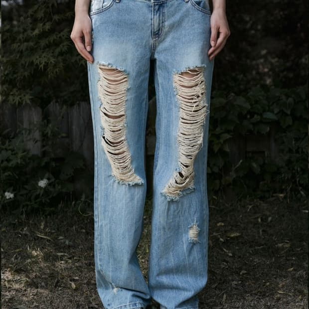 보헤미안서울 데미지 와이드 팬츠 s