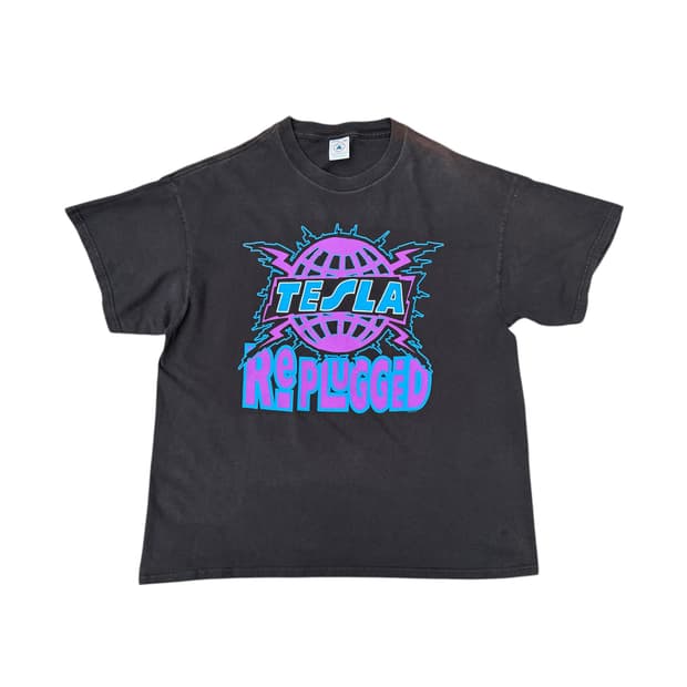 빈티지 00s TESLA Replugged 테슬라 밴드 티셔츠