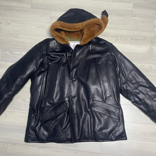 Blackout b-9 leather down parka xl