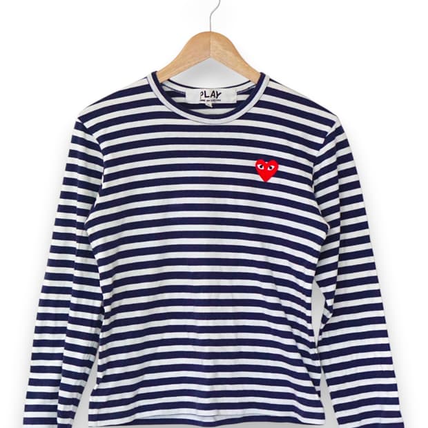 꼼데가르송 PLAY 스트라이프 긴팔 