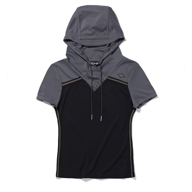 미스치프 SHIRRING HOODED JERSEY TOP