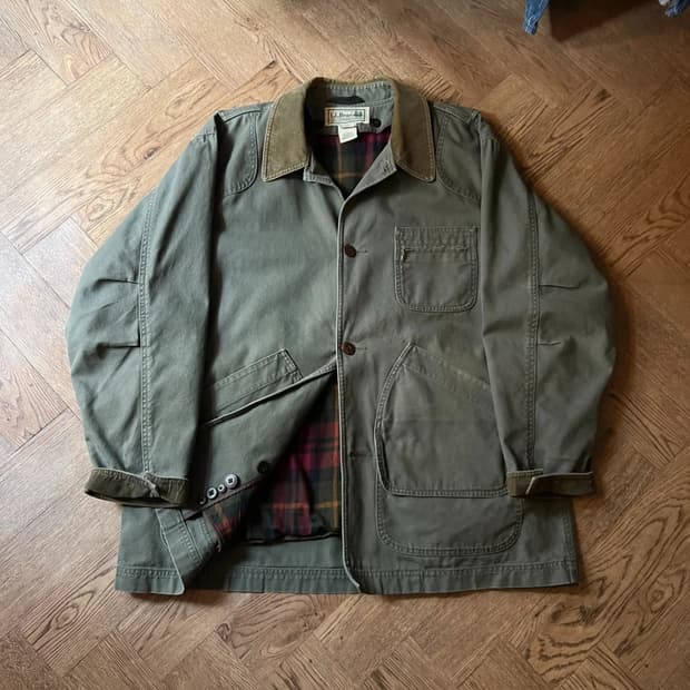 [XL]엘엘빈 USA 프리마로프트 체크 라이닝 차콜그레이 헌팅 자켓