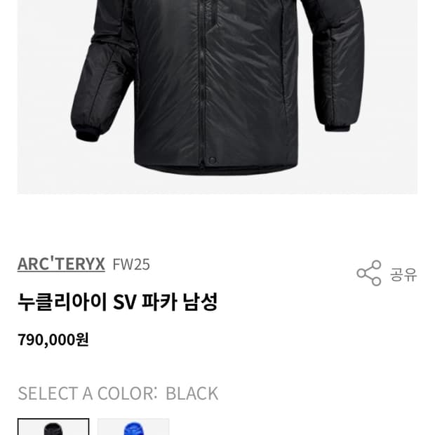 [L사이즈 새상품] 아크테릭스 누클리아이 SV 파카 남성  25FW 팝니