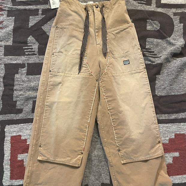 캐피탈 캔버스 더블니 이지 버기팬츠(HOBO데미지드) 골드