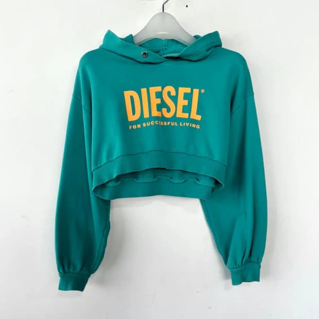 디젤 DIESEL 로고 크롭 후디 10Y