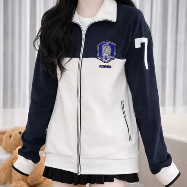 나이키 국대 코리아 화이트 져지 집업 트랙탑