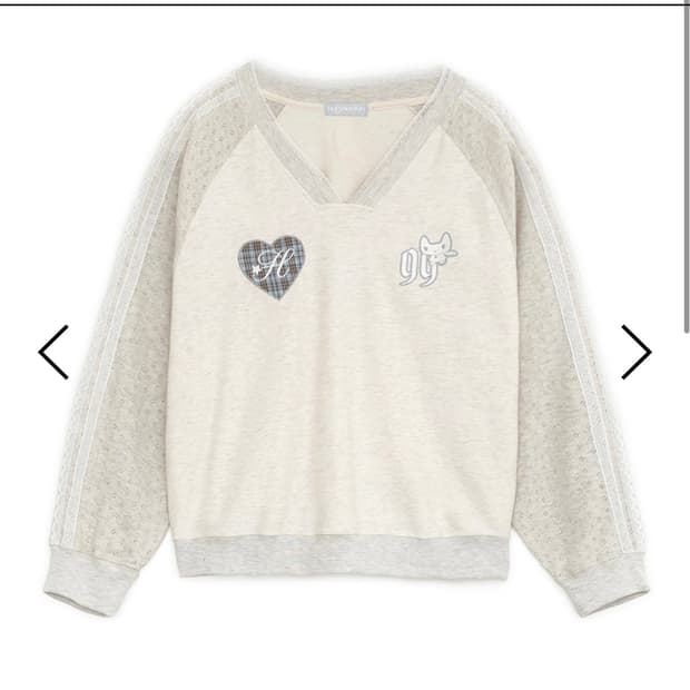 허그유어스킨 patch v-neck raglan T