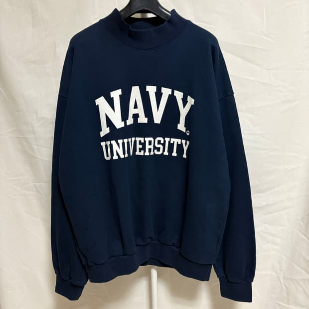 듀테로 모크넥 맨투맨 스웻셔츠 / 네이비, L