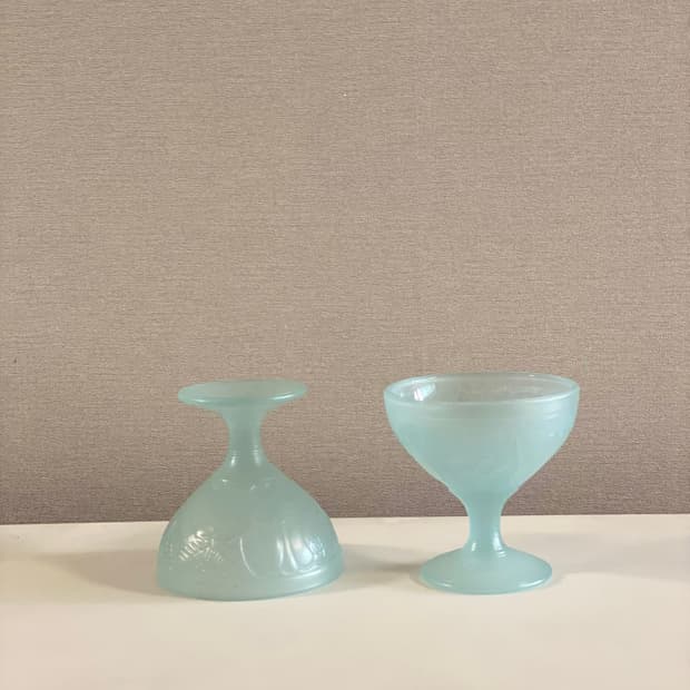 프랑스 빈티지 유리볼 아이스크림 컵 세트