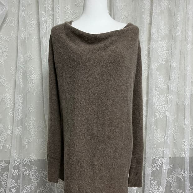 F) 한섬 시스템 울 라쿤 니트 브라운