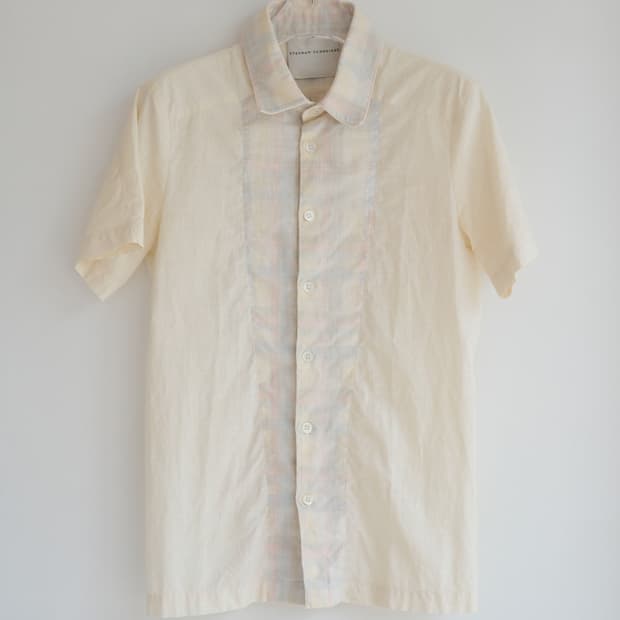Hidden check linen shirt