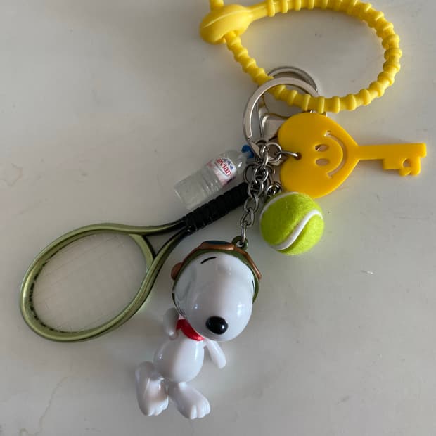 빈티지 스누피 테니스 키링