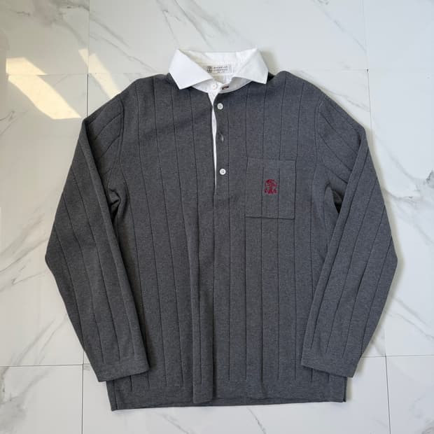 브루넬로 쿠치넬리 시그니처 로고 폴로 니트셔츠 M