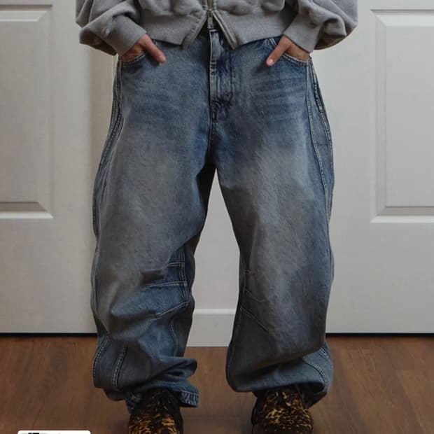 9999아카이브 데님 Technical Curved Denim Jeans