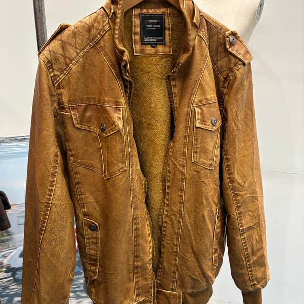 빈티지 양털 가죽자켓