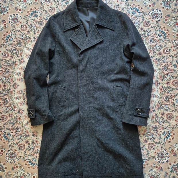 와코마리아 히든 버튼 싱글 코트.