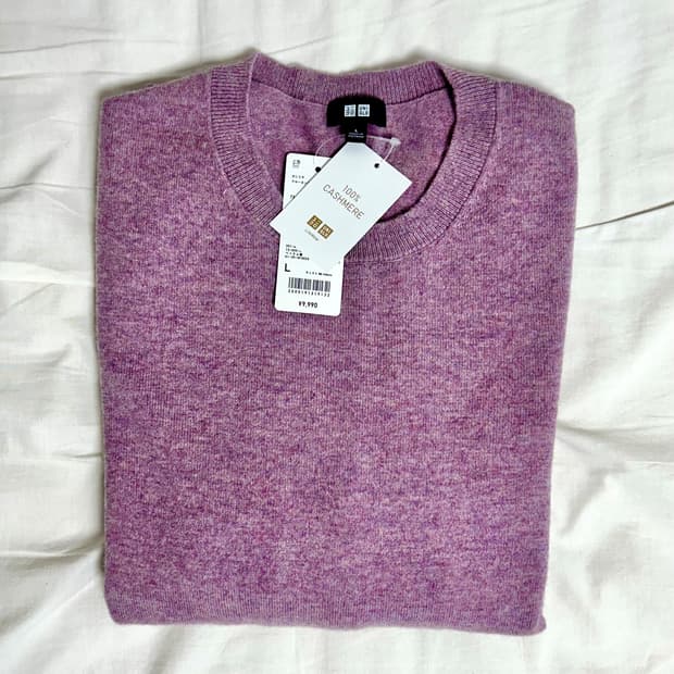 [새상품] 유니클로 100% 캐시미어 니트 남성 L