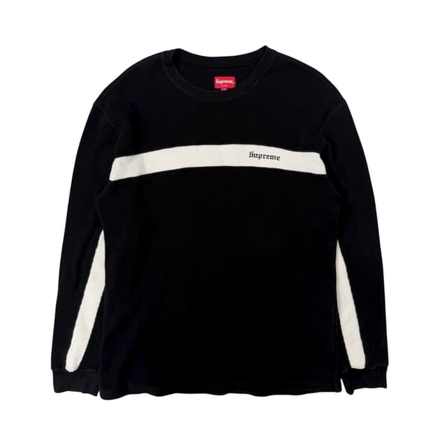 슈프림 패널 스트라이프 와플 롱슬리브
