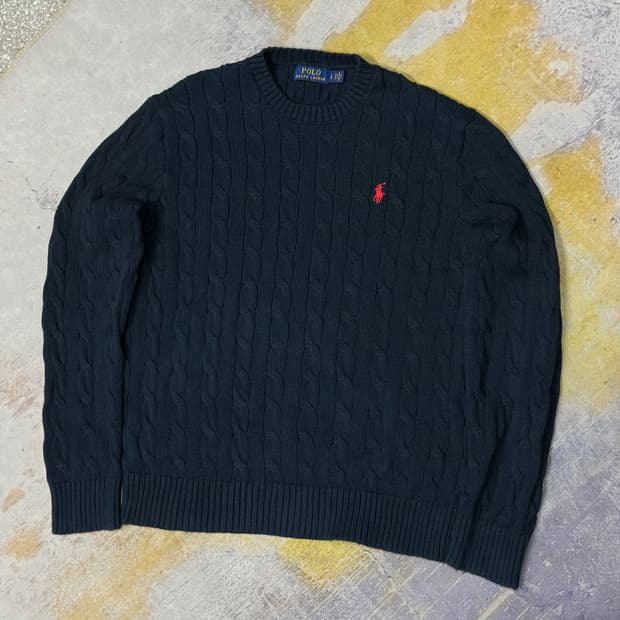 폴로랄프로렌 꽈배기 케이블니트 L