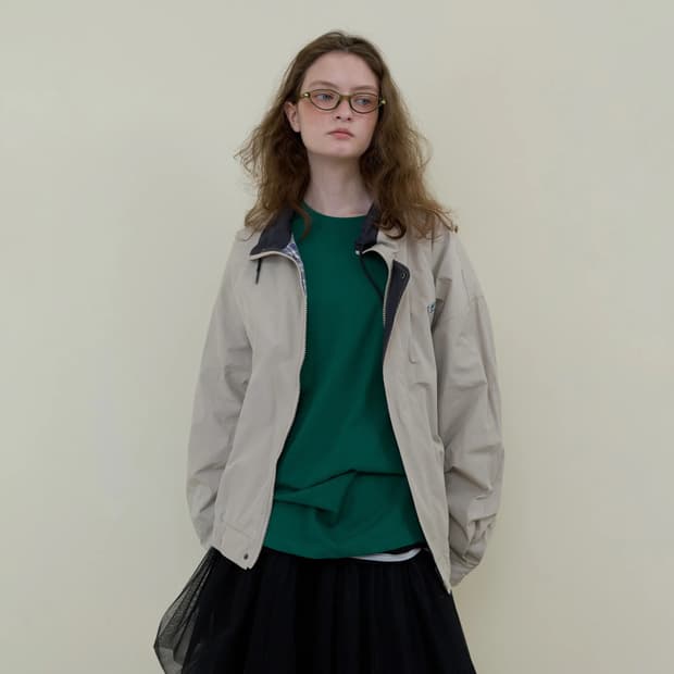 노컨텐츠 양면 자켓 베이지