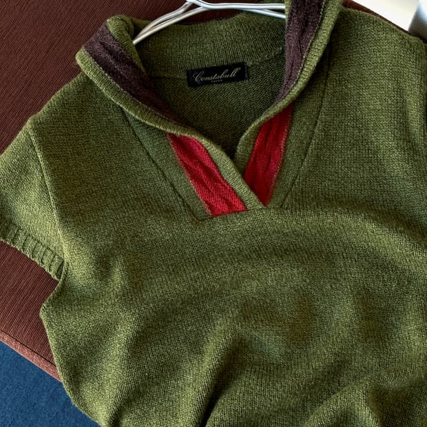 Alpaca blend design knit top