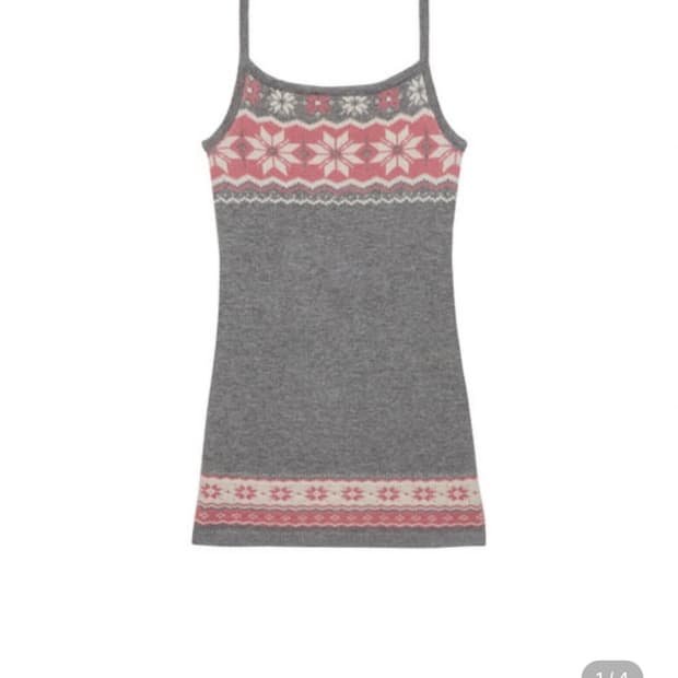 인스턴트펑크 자카드 울 미니 원피스 그레이