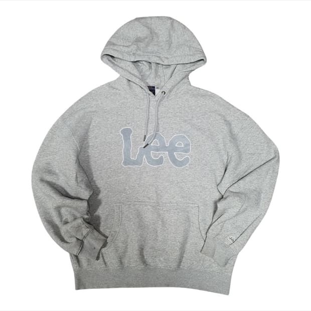 (바배) LEE리 뽀글이 로고 후드티