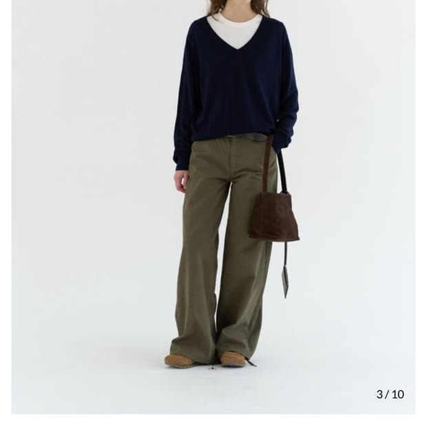 gbh 지비에이치 와이드 팬츠 카키 S 새상품