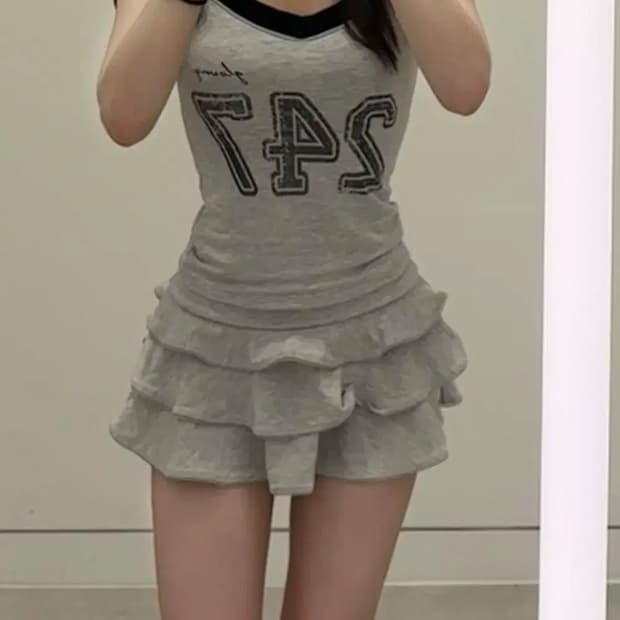 글로니 피콧 프릴 스커트 치마
