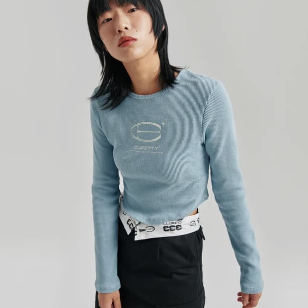 큐리티 90S LINE WAFFLE LONG SLEEVE T-SHIR