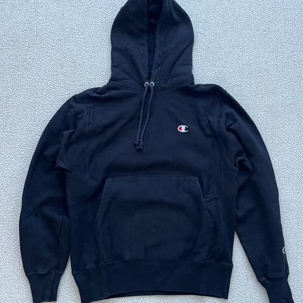 챔피온 리버스위브 후드티 블랙 S