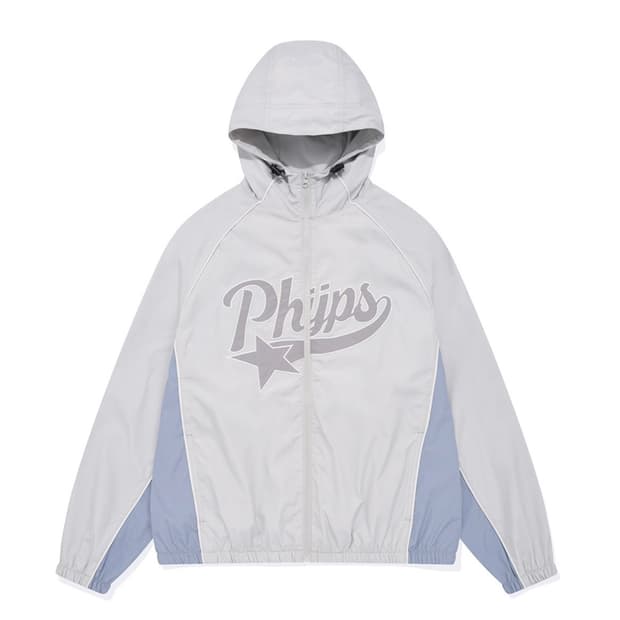 파이핑 스타테일 후드 트랙자켓 그레이지