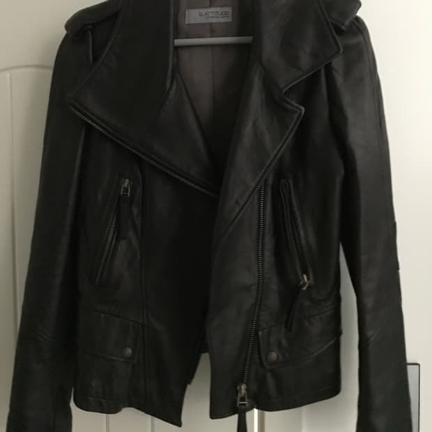 빈티지 언발 레더자켓 브라운