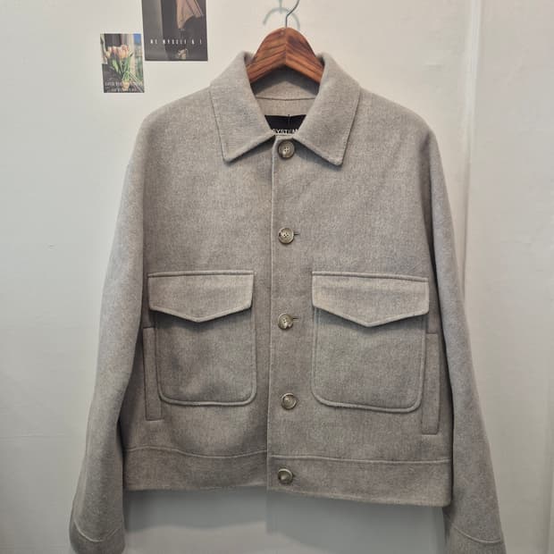 시스템 움므 핸드메이드 울 캐시미어 크롭 자켓  22fw  캐시미어
